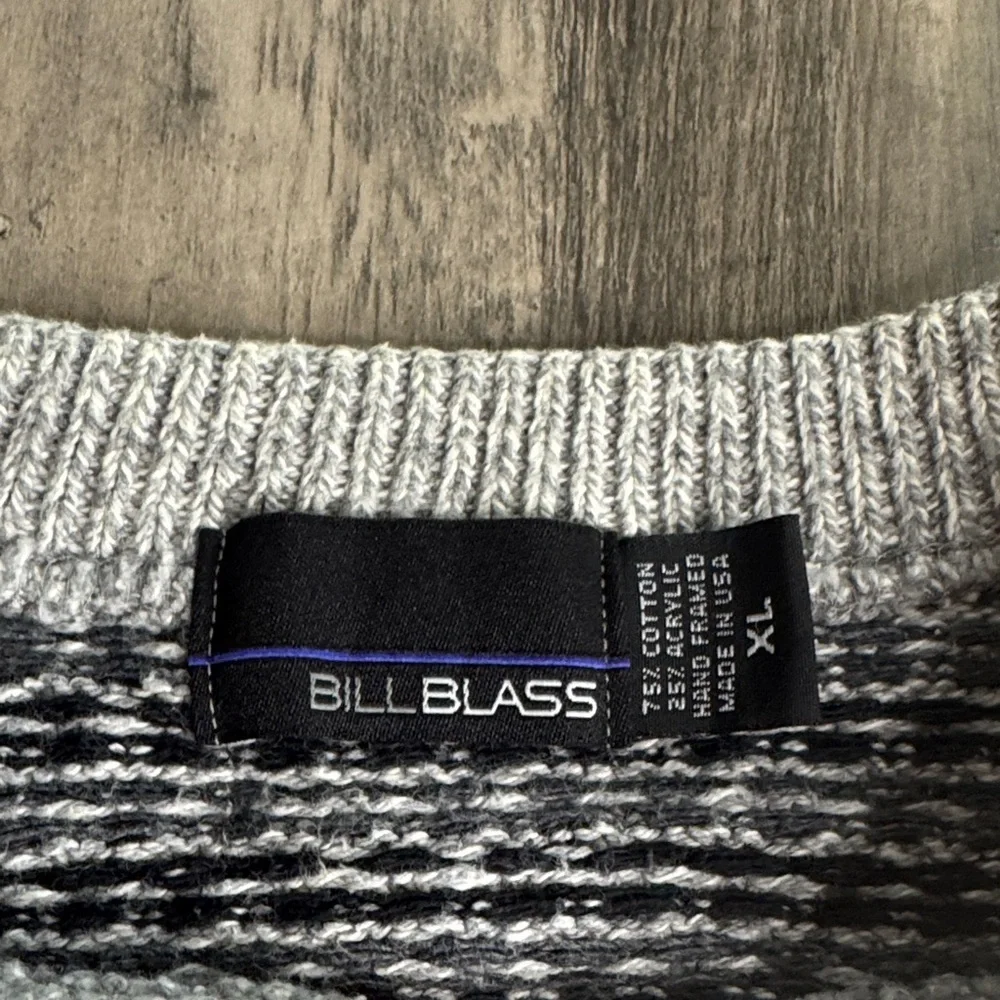 Vintage Grandpa Core Bill Blass Black and Gray Crewneck Sweater